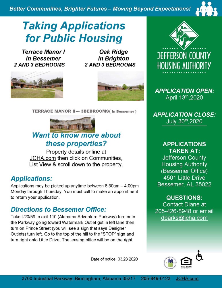 Wait list open Bessemer communities - information provided below