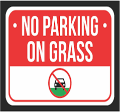 No parking on grass