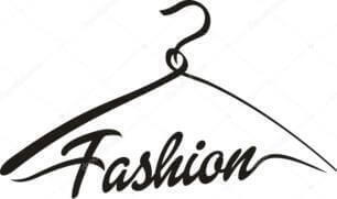 The word fashion creates a clothing hanger.