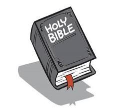 Cartoon drawing of the Holy Bible