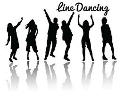 Line Dancing is written above the silhouette of people dancing. 