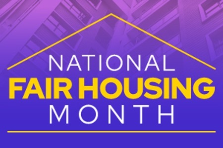National Fair Housing Month on a colorful background.