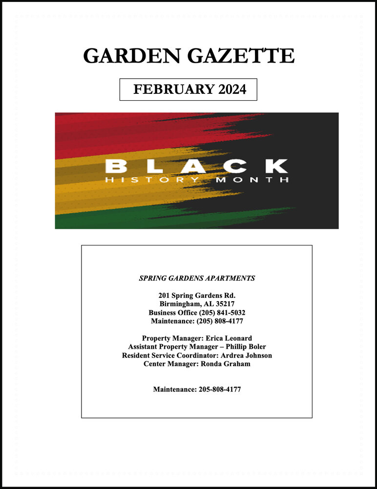 February 2024 Garden Gazette Newsletter, all information as listed below.