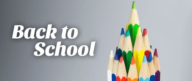 A tree made out of color pencils with the words Back to School.