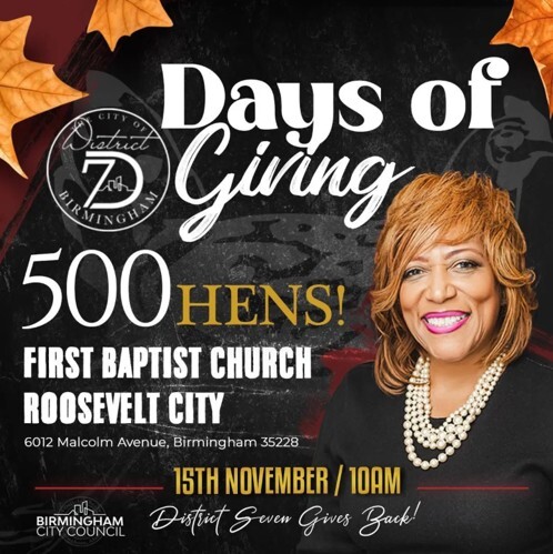District Seven Days of Giving Flyer. All information as listed below.