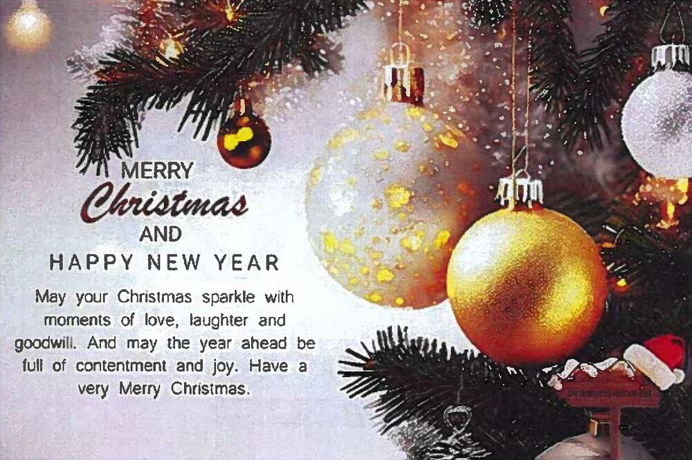 Merry Christmas message, all information as listed below.