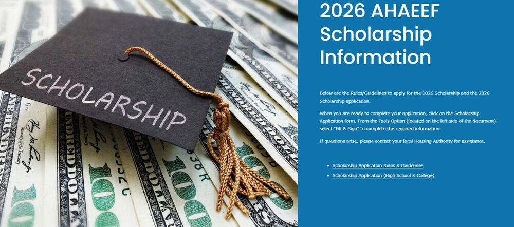 AHAEEF Scholarship Flyer, all information as listed below.