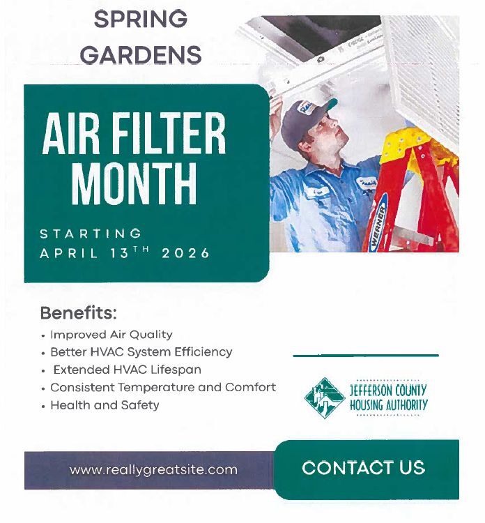 Air Filter Month Flyer, all information as listed below.