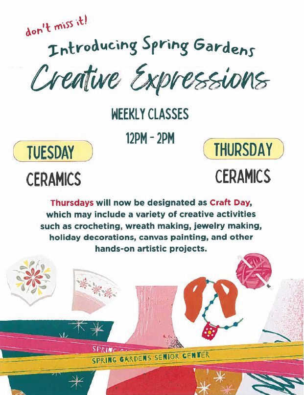 Creative Expressions Flyer, all information as listed below.