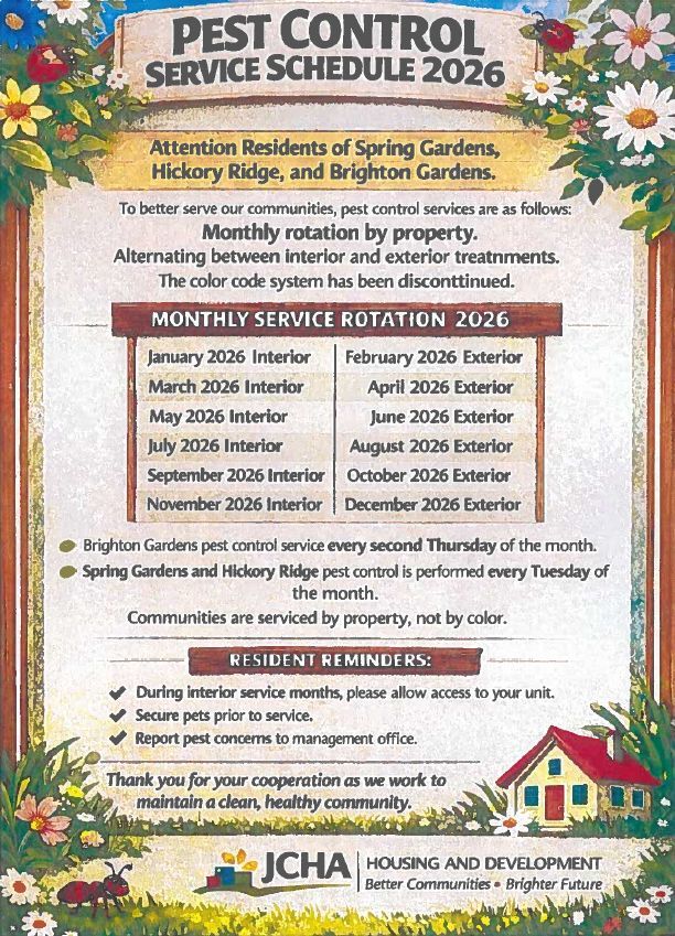 Pest Control and Recertification Flyer, all information as listed below.