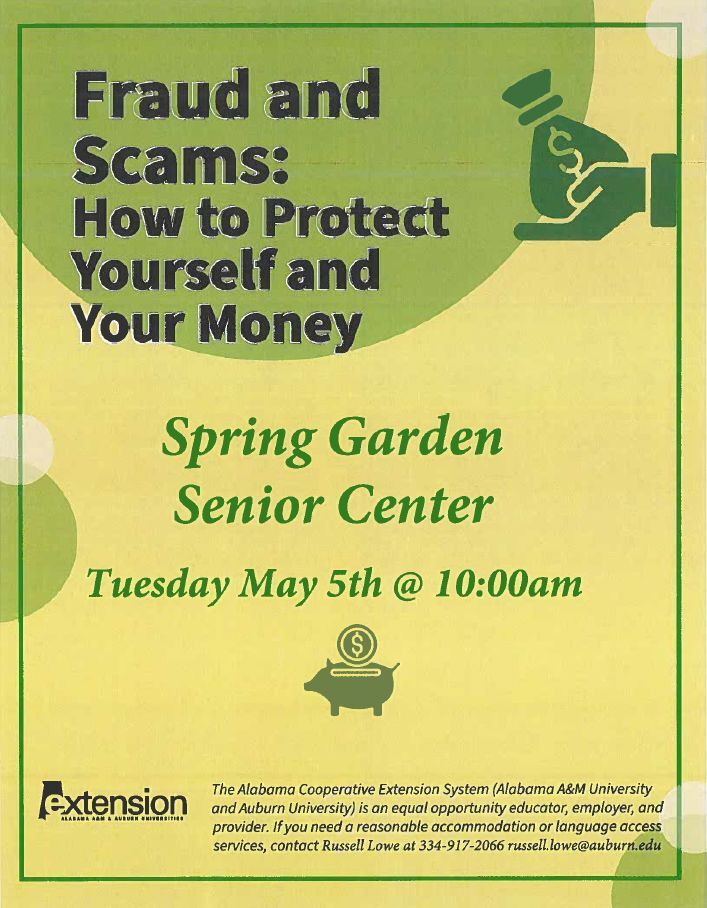 Fraud and Scams Flyer, all information as listed below.