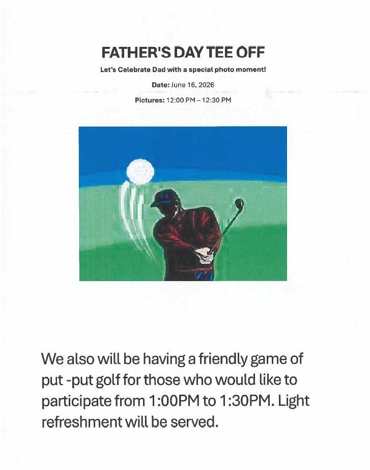 Fathers Day Gold Flyer, all information as listed below.