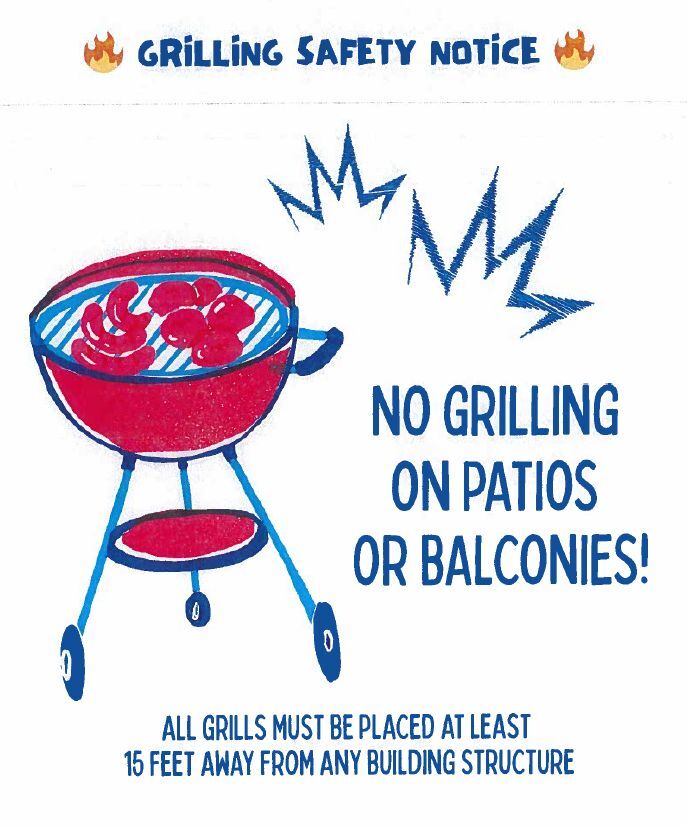 Grilling Safety Notice Flyer. All information as listed below.