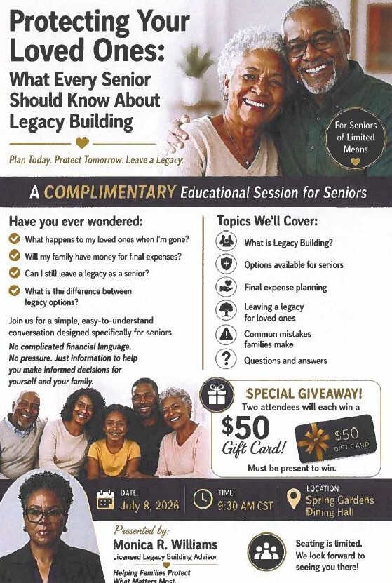 Protecting Your Loved Ones Flyer. All information as listed below.
