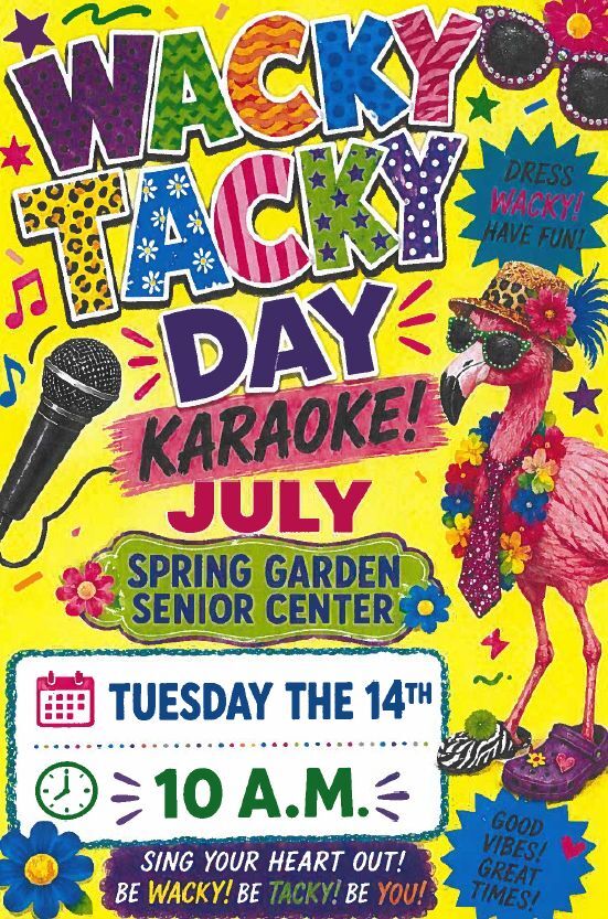 Wacky Tacky Day Flyer. All information as listed below.
