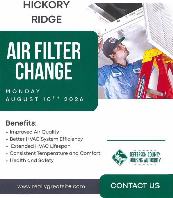 Air Filter Change Flyer. All information as listed below.