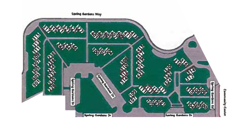 Green Section for Pest Control. It includes apartments near Spring Gardens Drive and Spring Gardens Way.