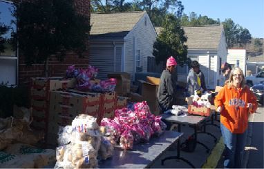 Food bank volunteers